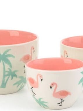 Pink Flamingo Ceramic Serving Bowl - Set of 3